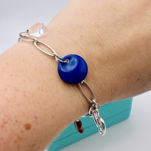 RARE Tiffany & Co. Peretti Gemstone Jade Crystal Lapis Lazuli Jasper Bracelet - Picture 12 of 15